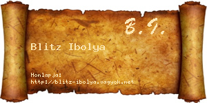 Blitz Ibolya névjegykártya