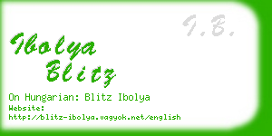 ibolya blitz business card
